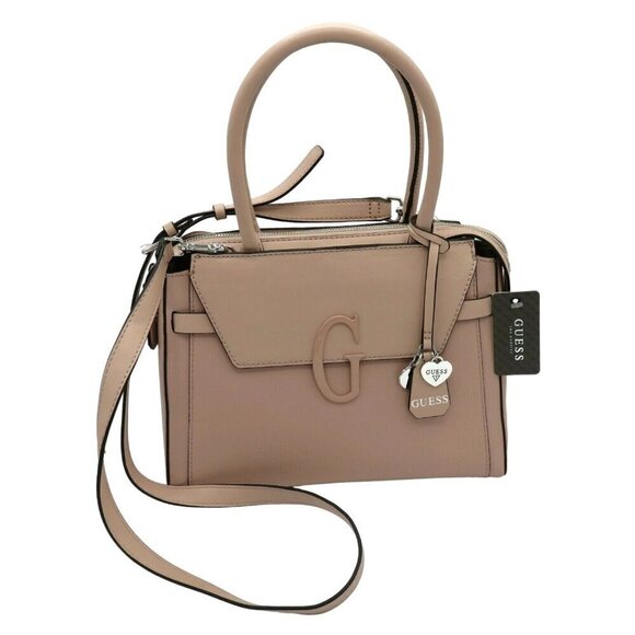 GUESS Abriella Blush Pink Animal Friendly Vegan Leather Shoulder Bag Purse NEW - Picture 1 of 6